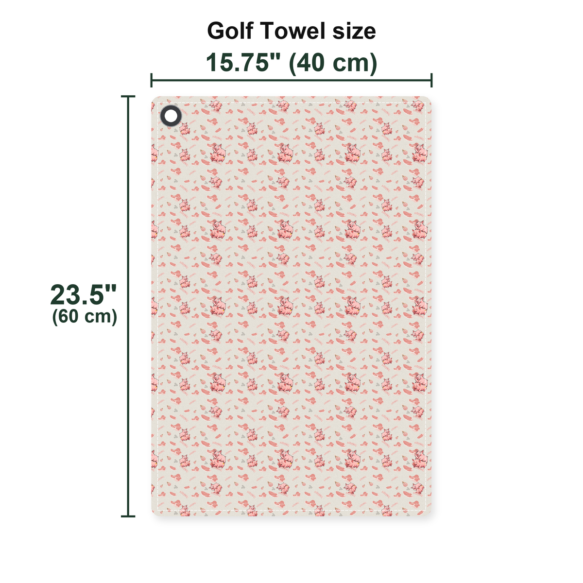 Makin Bacon Golf Towel - Size Chart