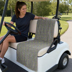Mardi Cheeks Full-Size Towel & Car Seat Cover - On a Golf Cart Seat