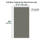 Mardi Cheeks Full-Size Towel & Car Seat Cover - Size Chart