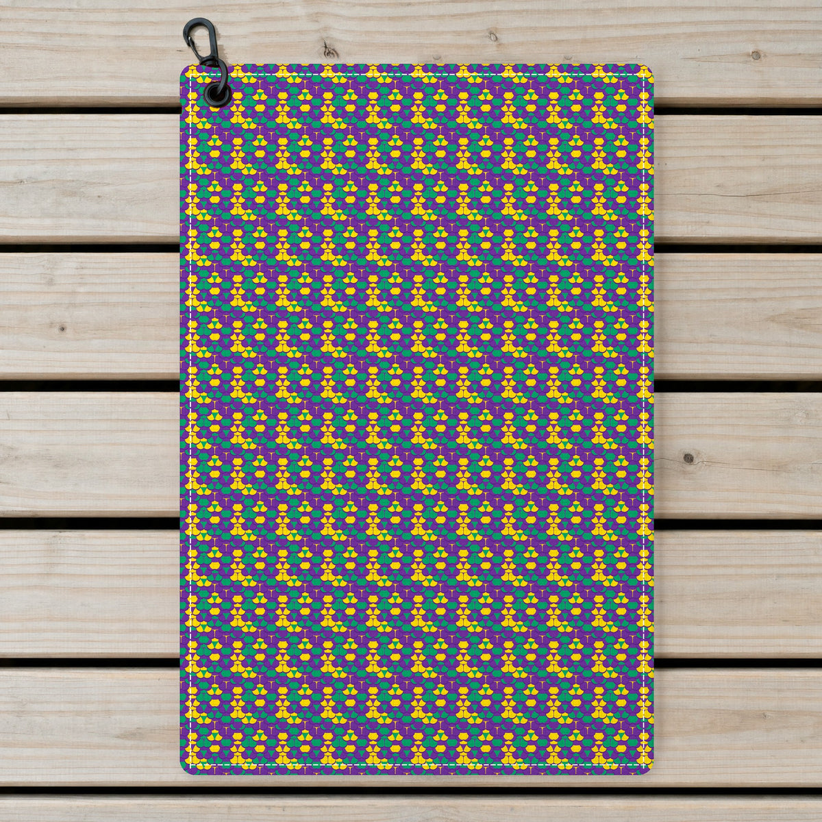 Mardi Cheeks Golf Towel - Laid Flat
