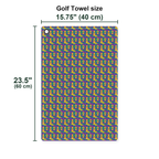 Mardi Cheeks Golf Towel - Size Chart
