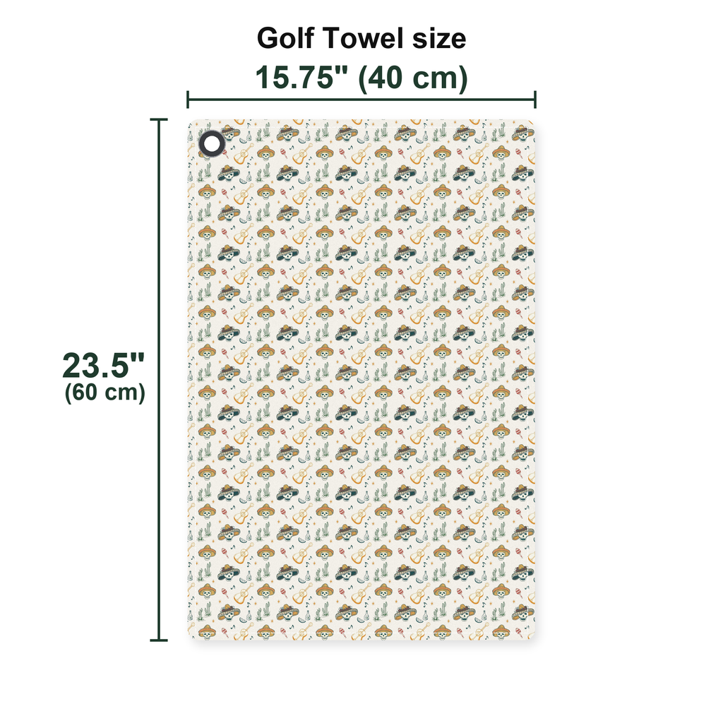 Mariachi Nights Golf Towel - Size Chart