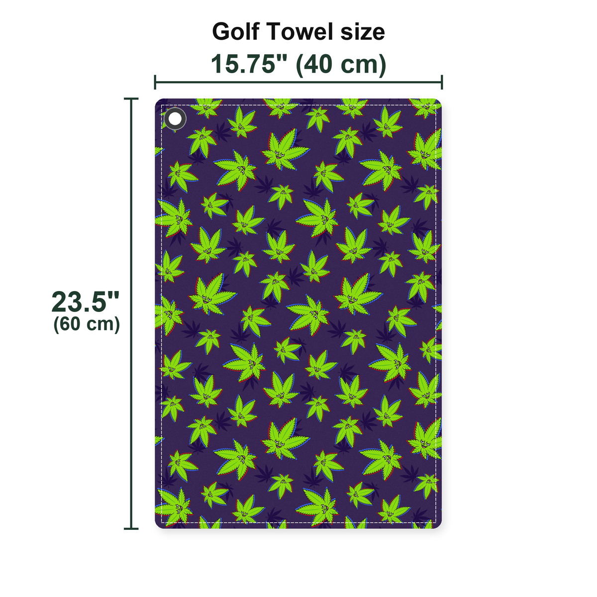 Mary Jane Golf Towel - Size Chart