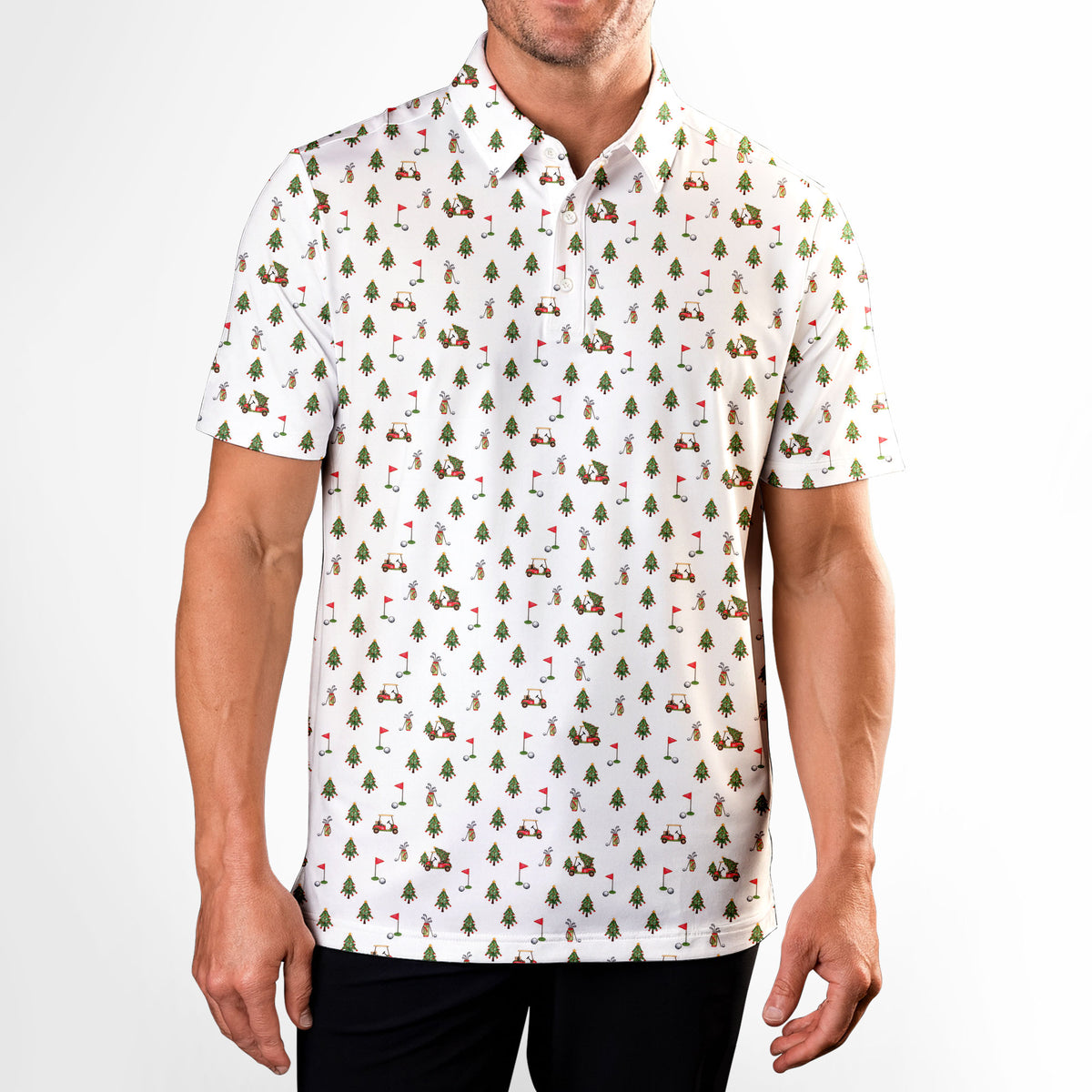 Merry Golfmas Polo Shirt For Men - Model Front