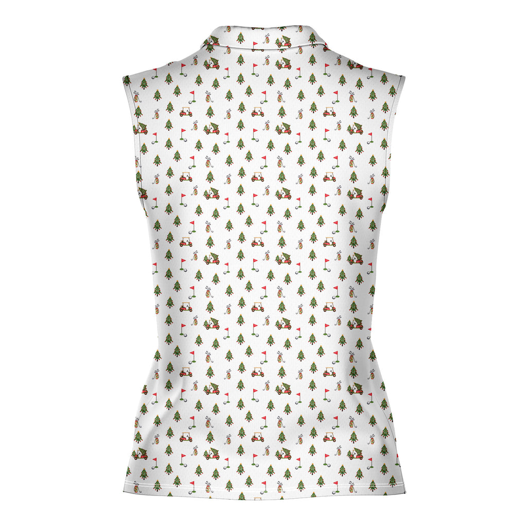 Merry Golfmas Women Sleeveless Polo Shirt - 3