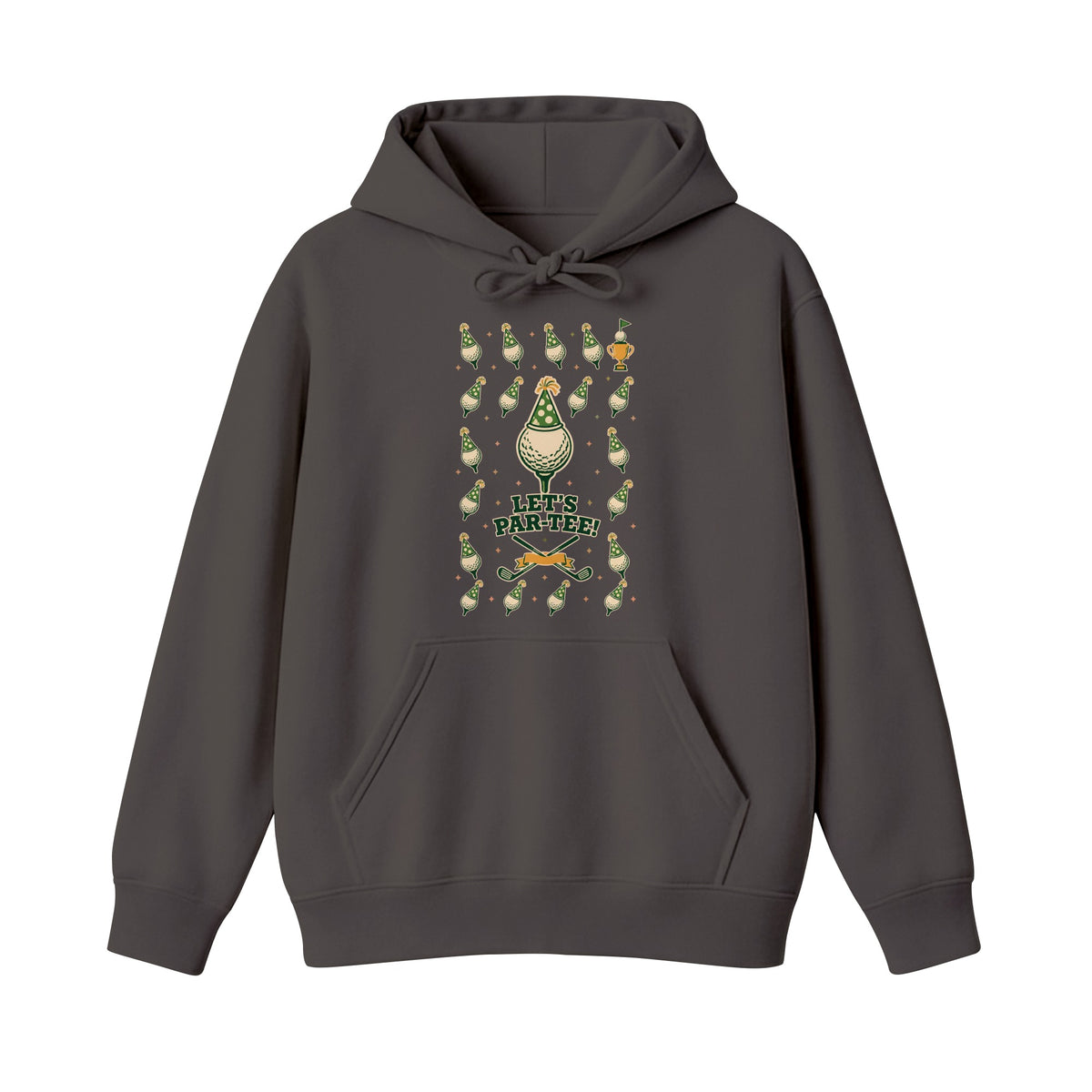 Par-Tee Ball Grid Hoodie - Front, Charcoal