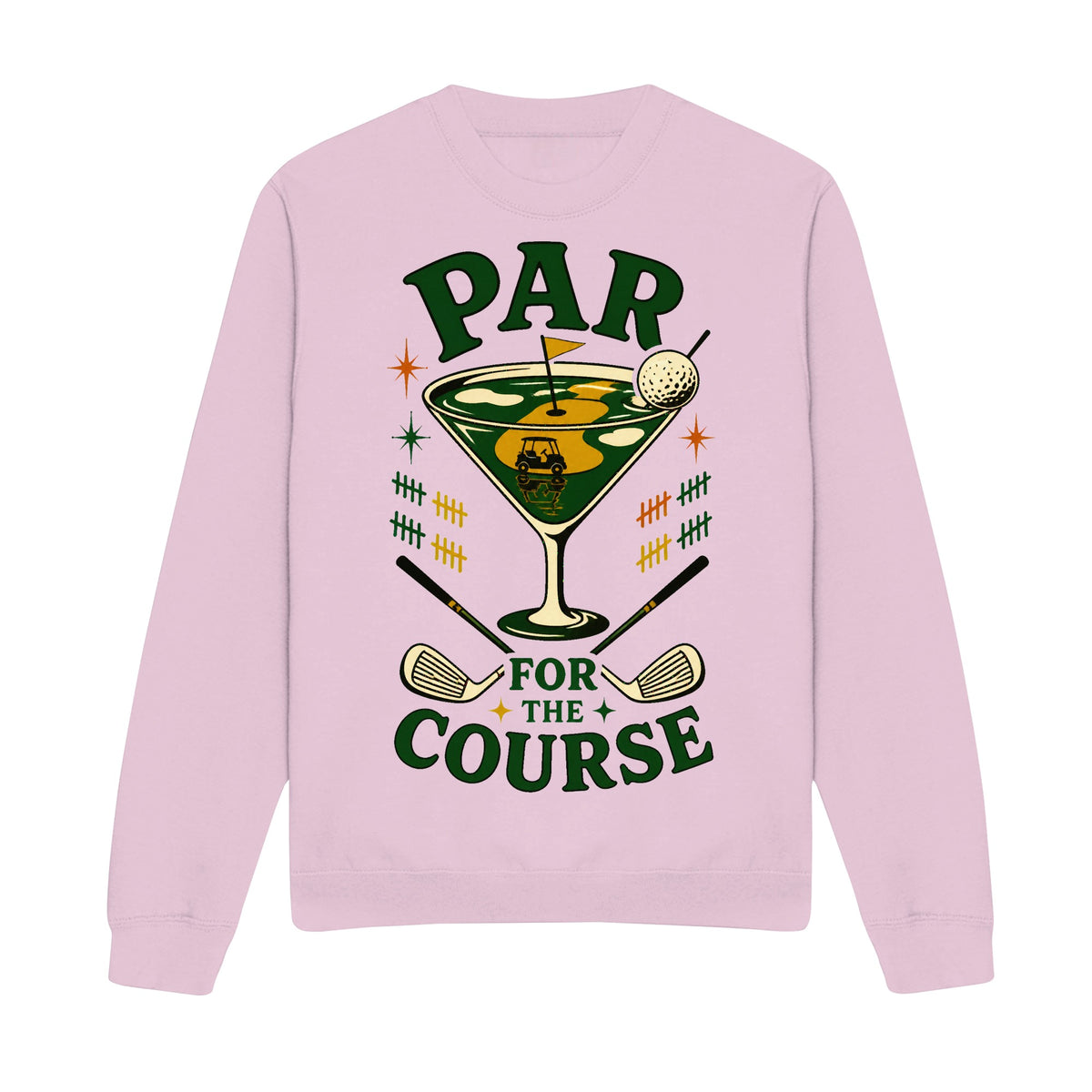 Par for the Course Crewneck Sweatshirt - Front, Light Pink
