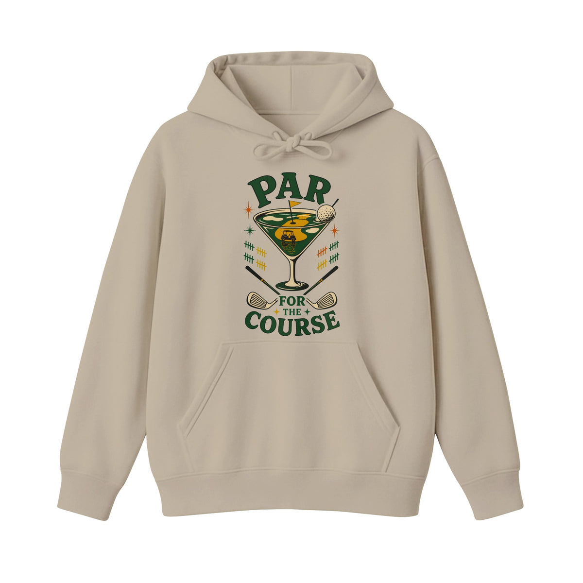 Par for the Course Hoodie - Front, Sand