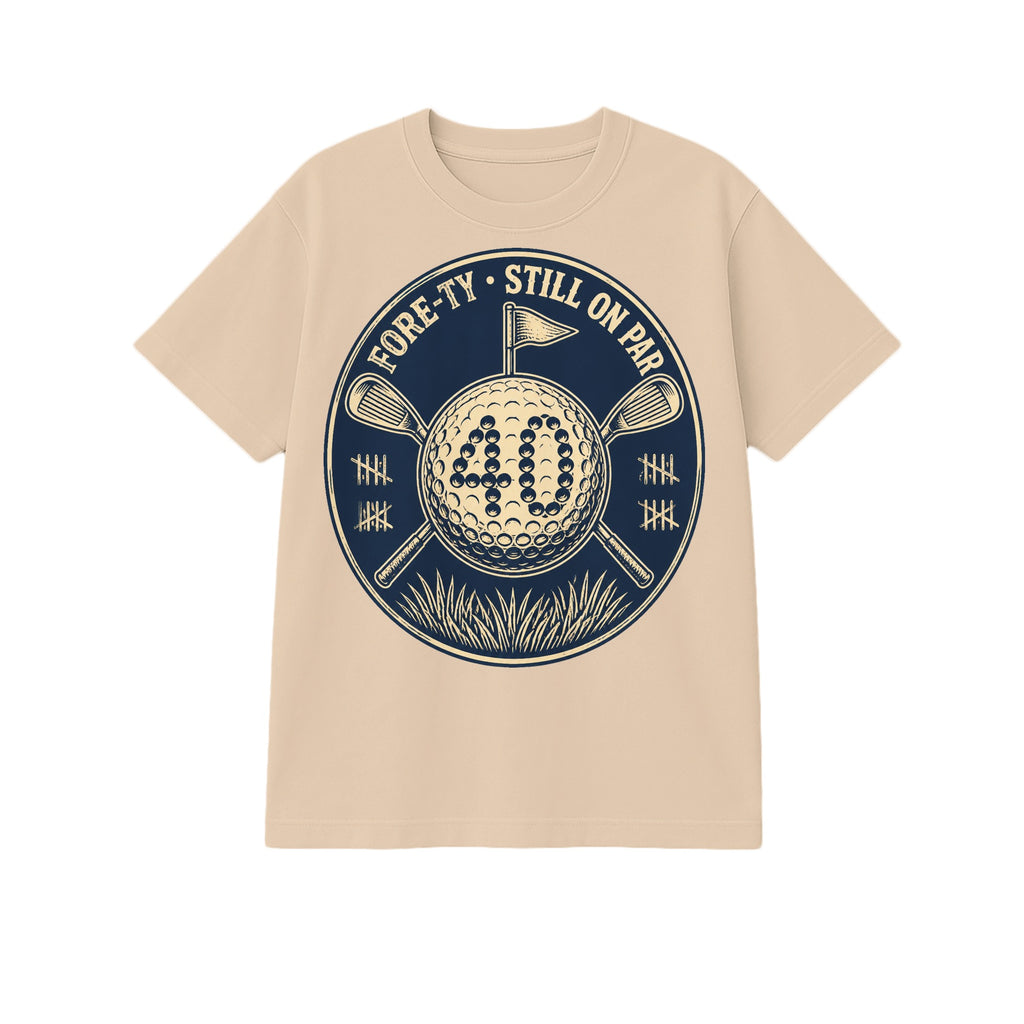 Forty On Par T-Shirt - Front, Sand