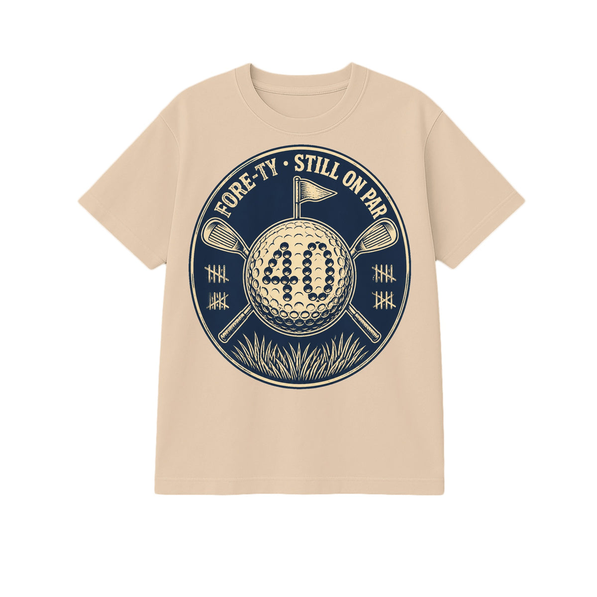 Forty On Par T-Shirt - Front, Sand