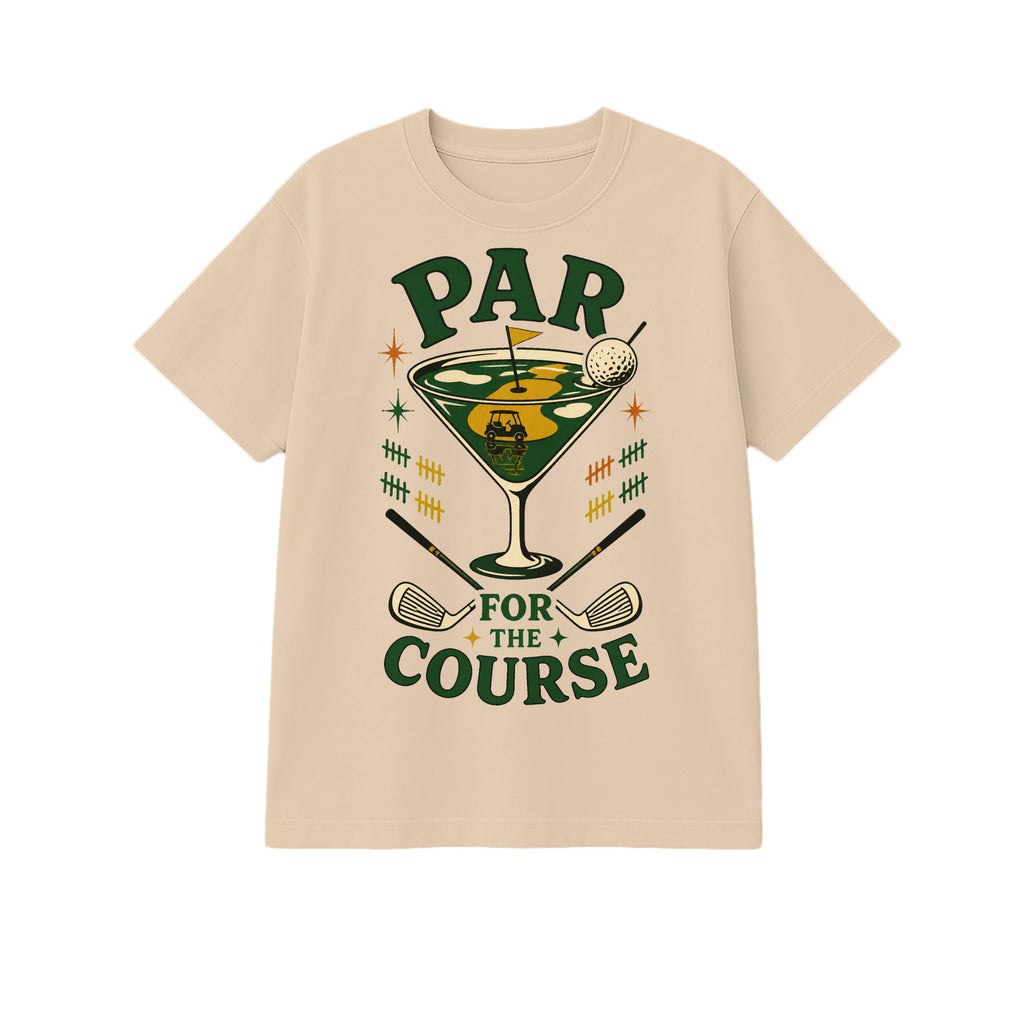 Par for the Course T-Shirt - Front, Sand