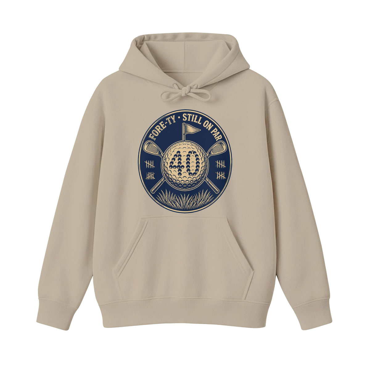 Forty On Par Hoodie - Front, Sand