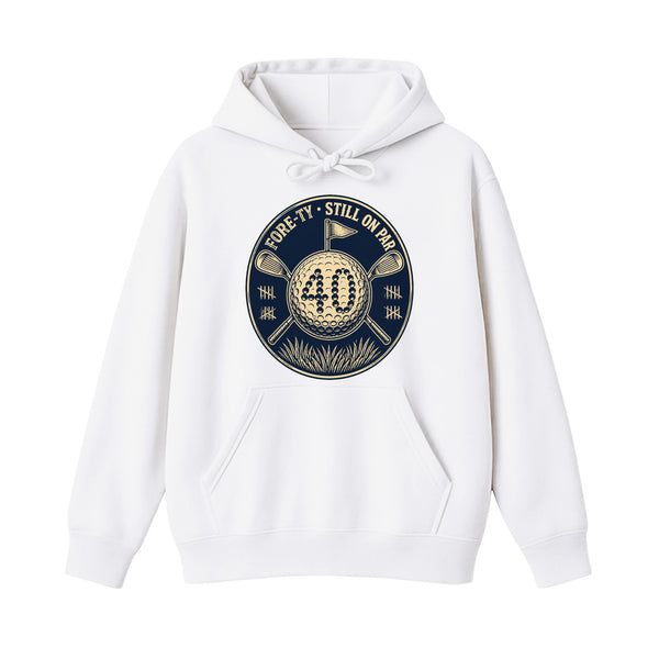 Forty On Par Hoodie - Front, White