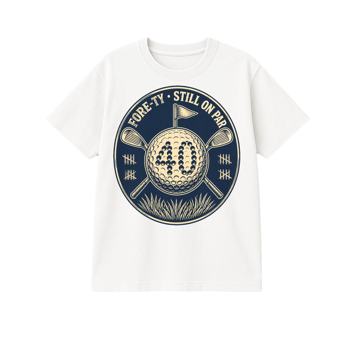 Forty On Par T-Shirt - Front, White