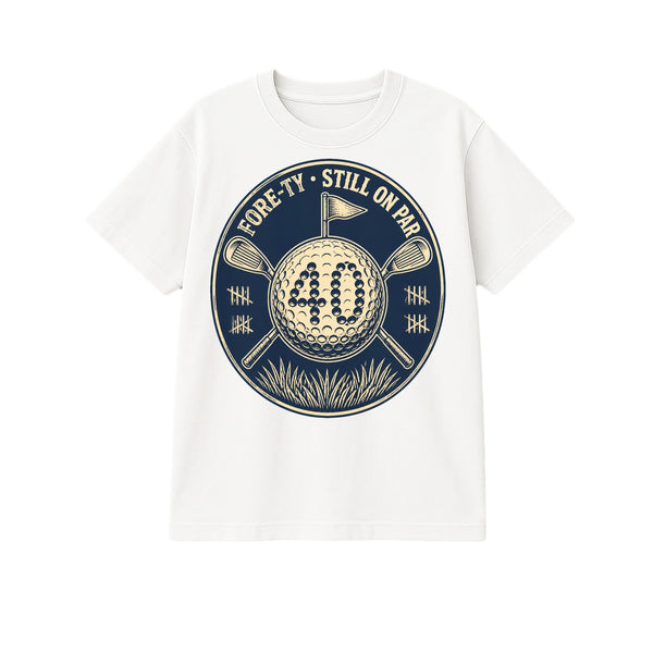 Forty On Par T-Shirt - Front, White