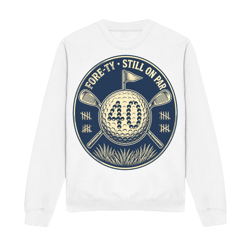 Forty On Par Crewneck Sweatshirt - Front, White