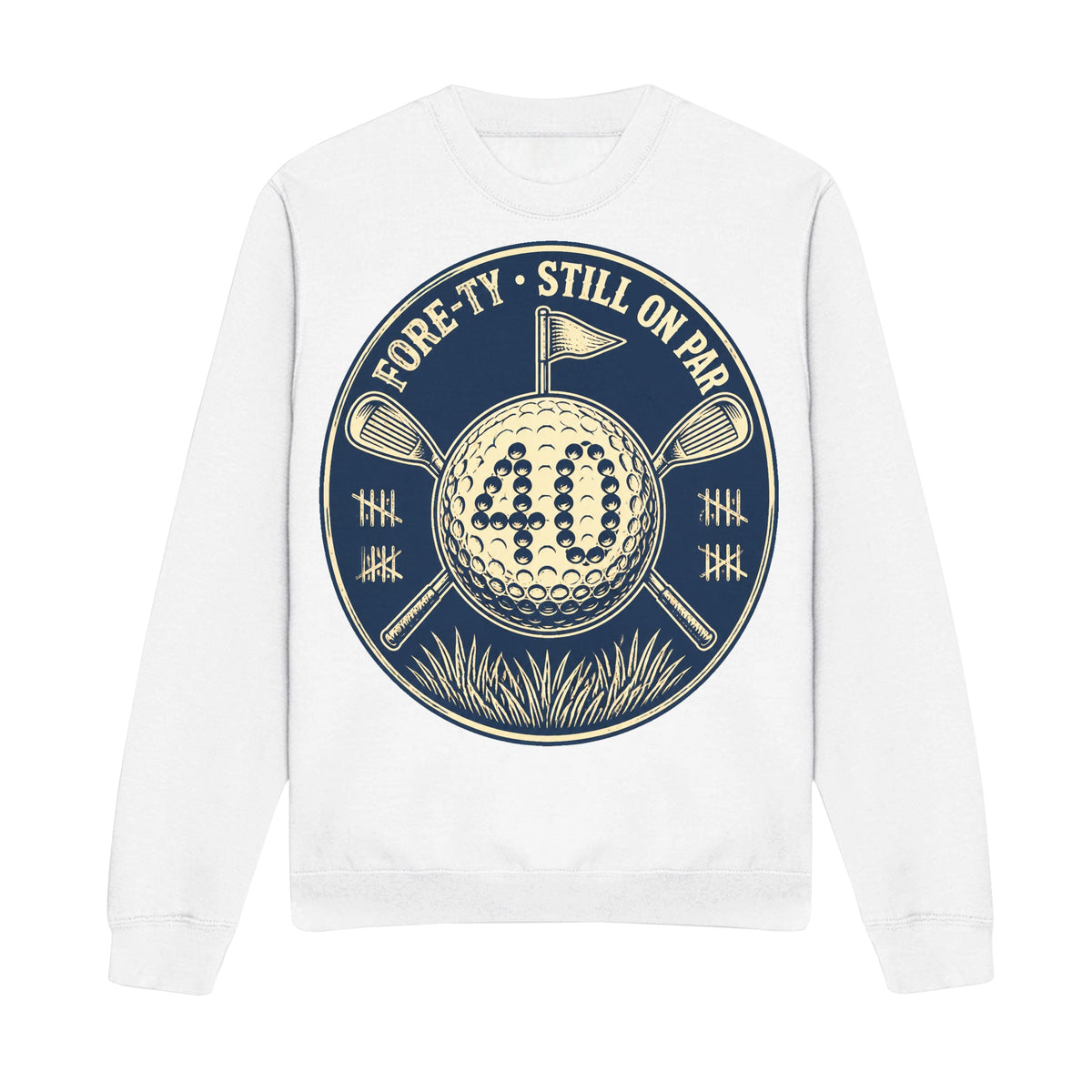 Forty On Par Crewneck Sweatshirt - Front, White