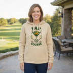 Par for the Course Hoodie - Women's Model Front on the Course, Sand