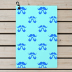 Moustache Blue Golf Towel - Laid Flat