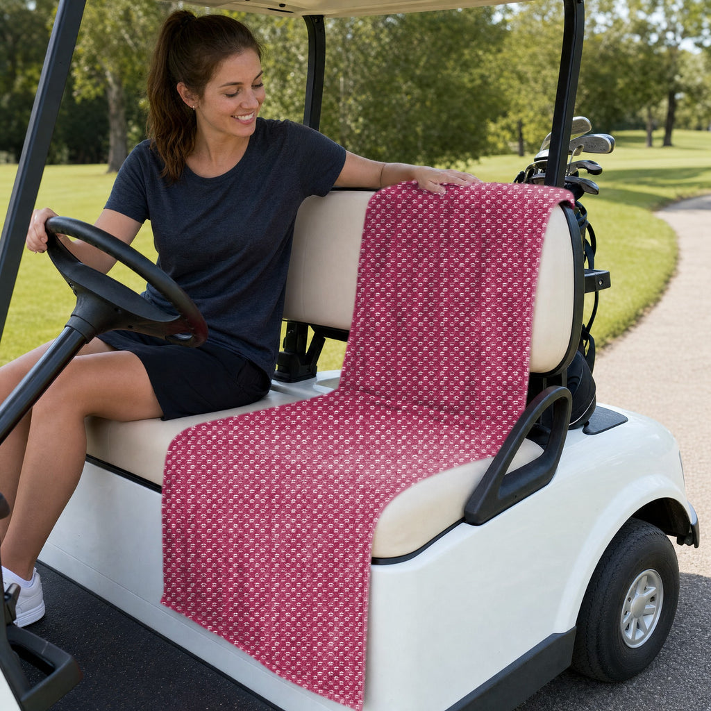 Mustache Rides Performance Full-Size Towel & Car Seat Cover - On a Golf Cart Seat