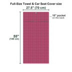 Mustache Rides Performance Full-Size Towel & Car Seat Cover - Size Chart