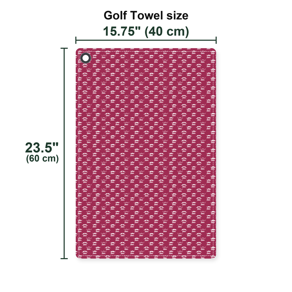 Mustache Rides Performance Golf Towel - Size Chart