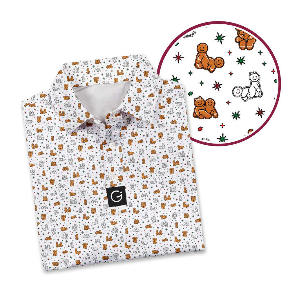 Naughty Cookies Polo Shirt For Men - Detail Close-up