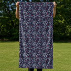 Navy Paisley Full-Size Towel & Car Seat Cover - Held Open