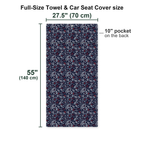Navy Paisley Full-Size Towel & Car Seat Cover - Size Chart