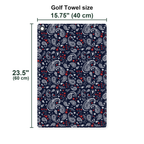 Navy Paisley Golf Towel - Size Chart