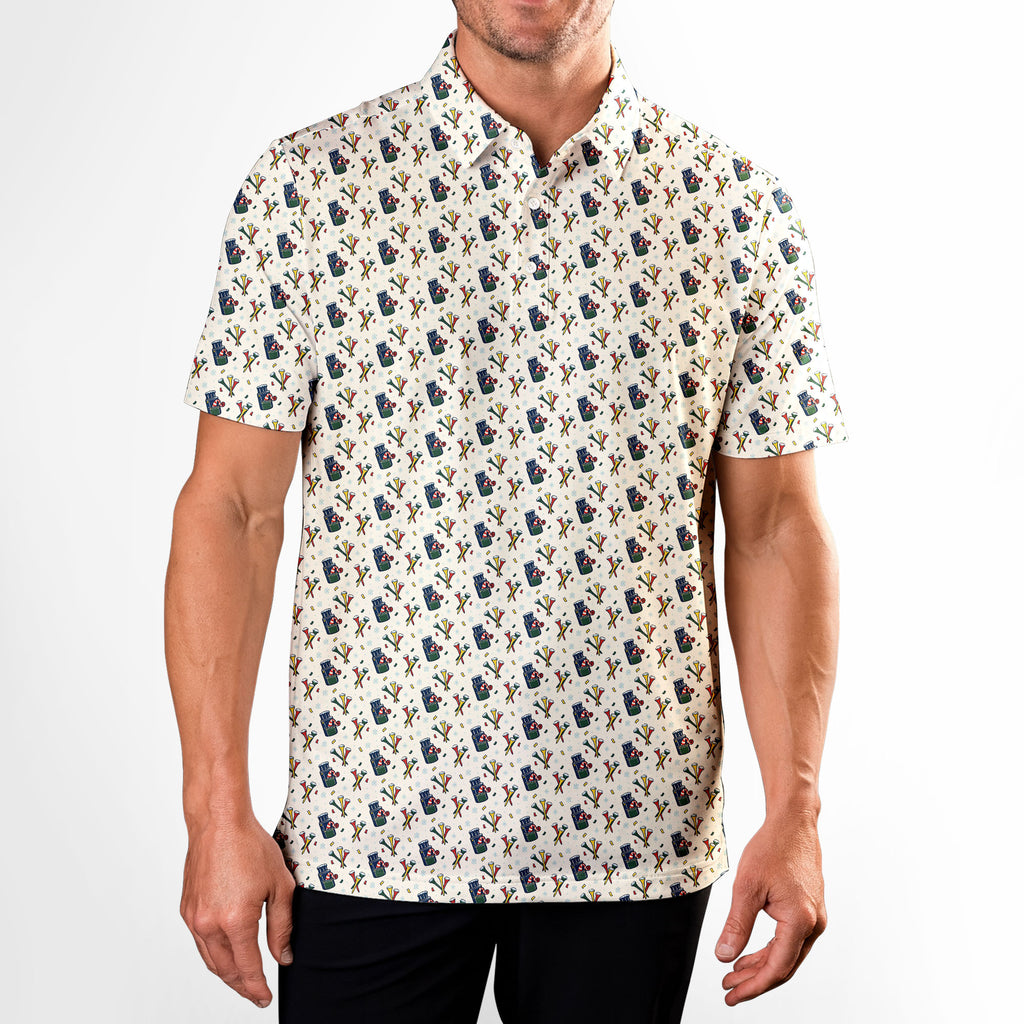 New Year Noisemaker Polo Shirt For Men - Model Front