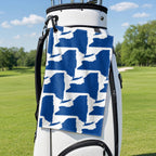 New York Polo Golf Towel - Hanging on a Golf Bag