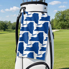 New York Polo Golf Towel - Hanging on a Golf Bag