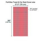 No F*cks Given Striped Full-Size Towel & Car Seat Cover - Size Chart