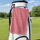 No F*cks Given Striped Golf Towel - Hanging on a Golf Bag