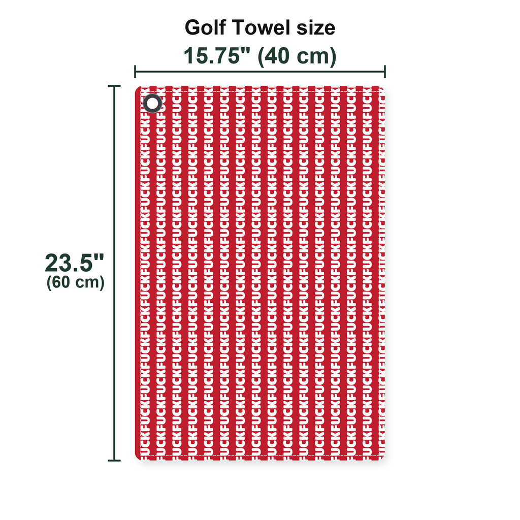 No F*cks Given Striped Golf Towel - Size Chart