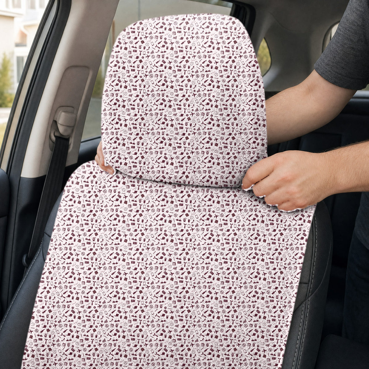 Outta Office Full-Size Towel & Car Seat Cover - Headrest Pocket