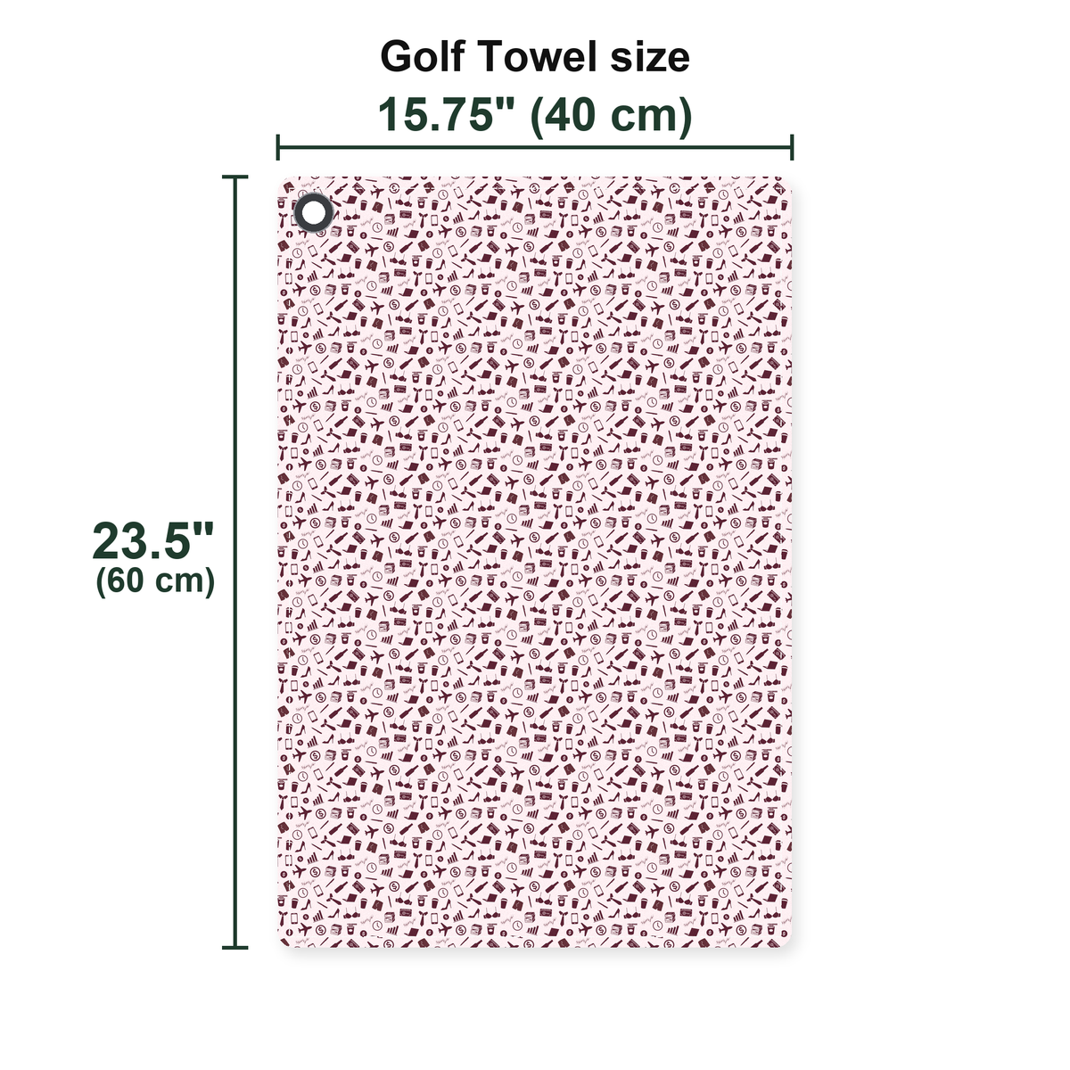 Outta Office Golf Towel - Size Chart