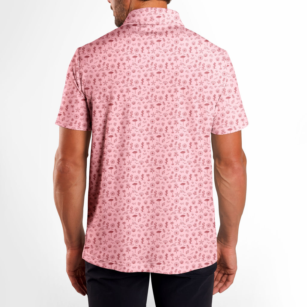 Palm to Pacific Polo Shirt For Men - Model Back