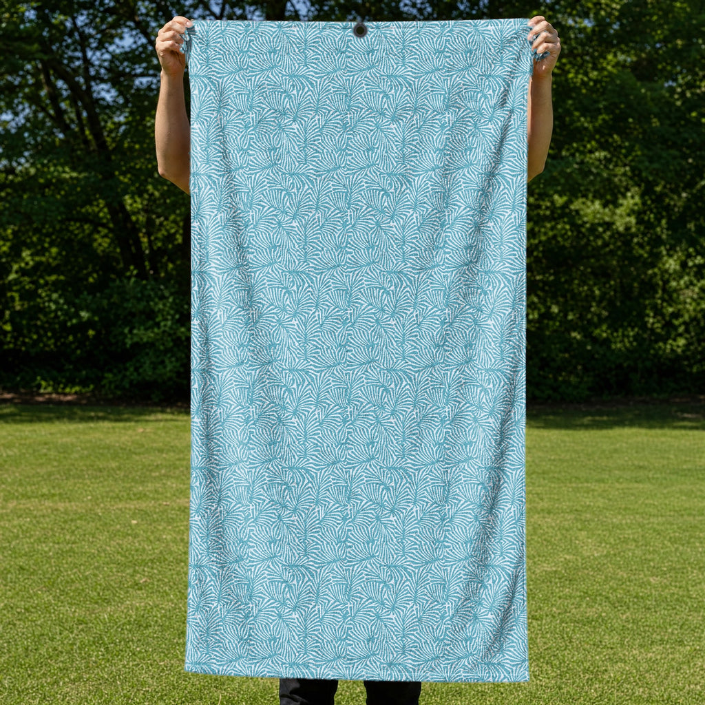 Palmetto Leaf Full-Size Towel & Car Seat Cover - Held Open