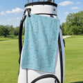 Palmetto Leaf Golf Towel - Hanging on a Golf Bag