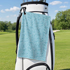 Palmetto Leaf Golf Towel - Hanging on a Golf Bag