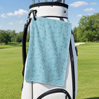 Palmetto Leaf Golf Towel - Hanging on a Golf Bag