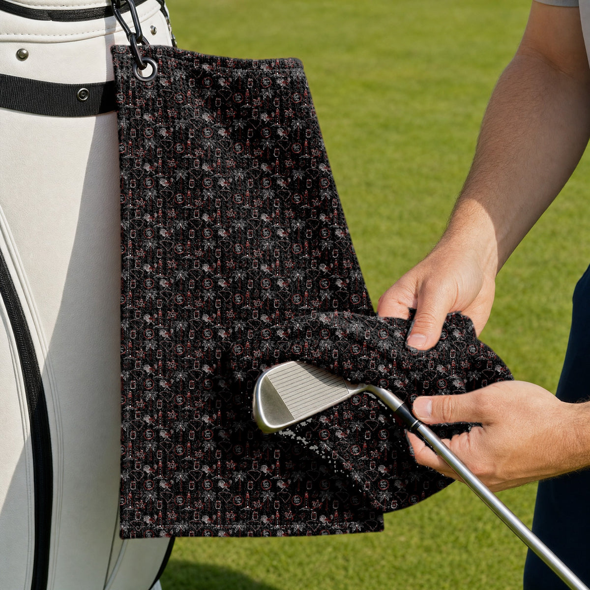Palmetto Nights Golf Towel - Cleaning a Club