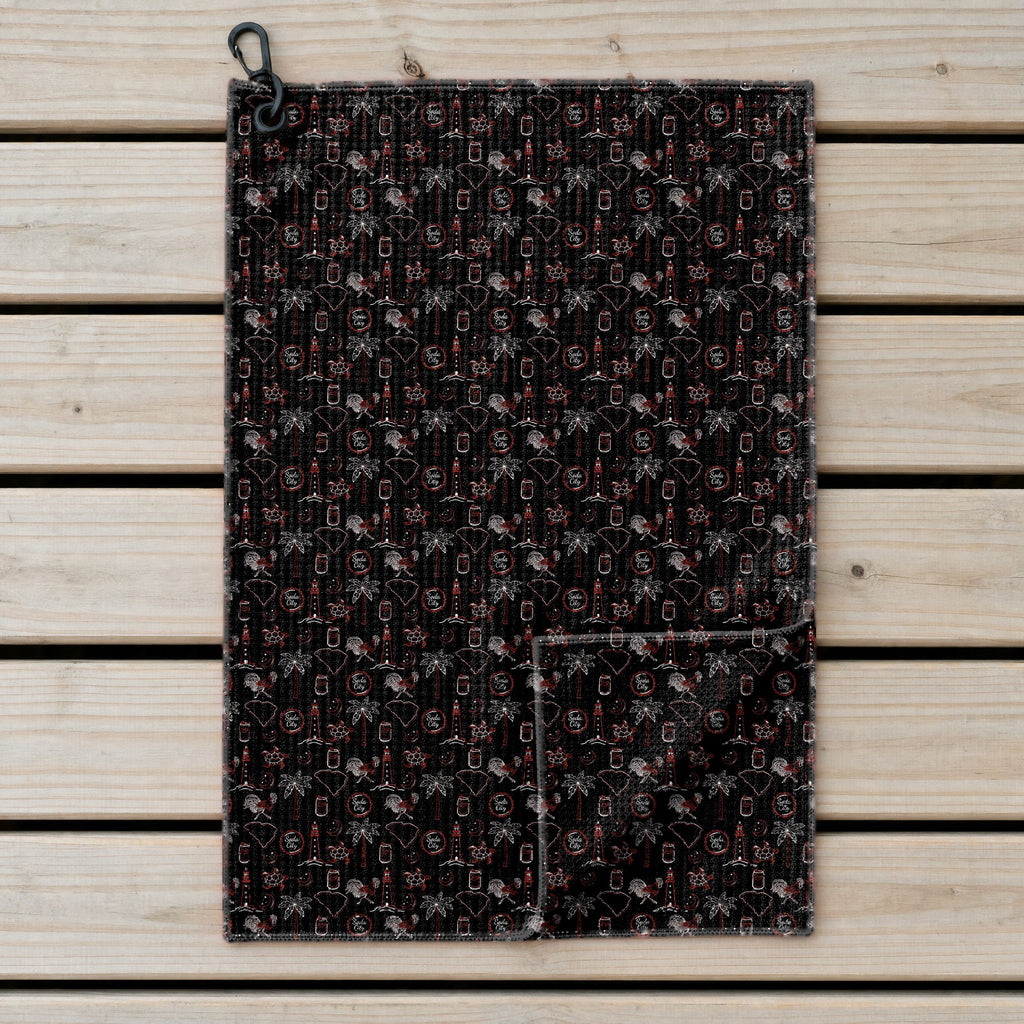 Palmetto Nights Golf Towel - Laid Flat