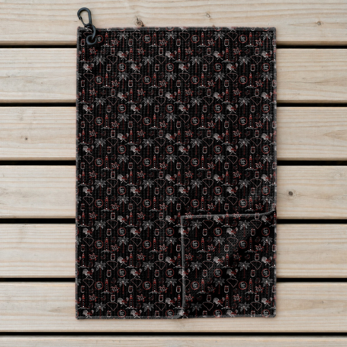 Palmetto Nights Golf Towel - Laid Flat