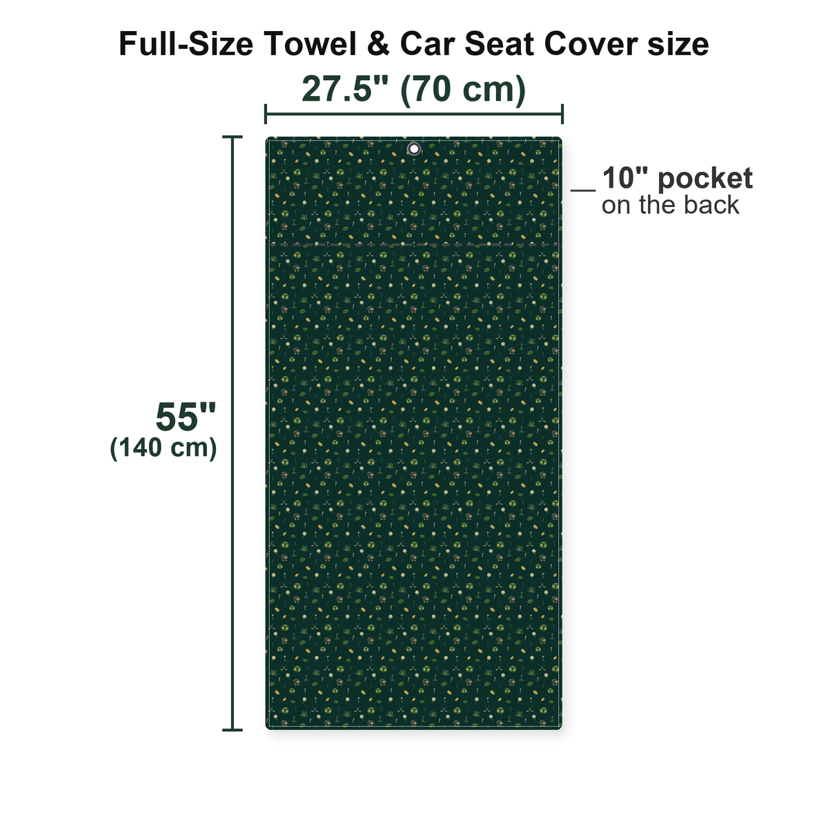 Patrick Starfish Full-Size Towel & Car Seat Cover - Size Chart