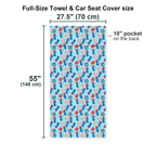 Patriotic Rocket Ice-Pop Full-Size Towel & Car Seat Cover - Size Chart