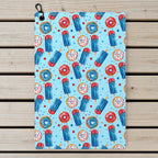 Patriotic Rocket Ice-Pop Golf Towel - Laid Flat