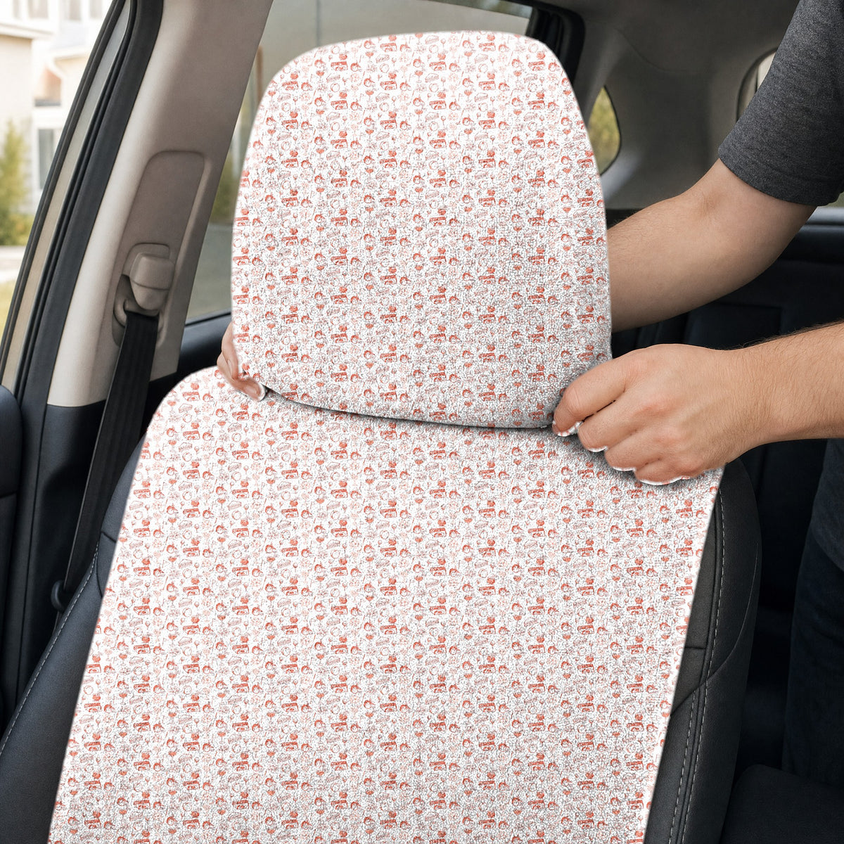 Peach & Par Full-Size Towel & Car Seat Cover - Headrest Pocket